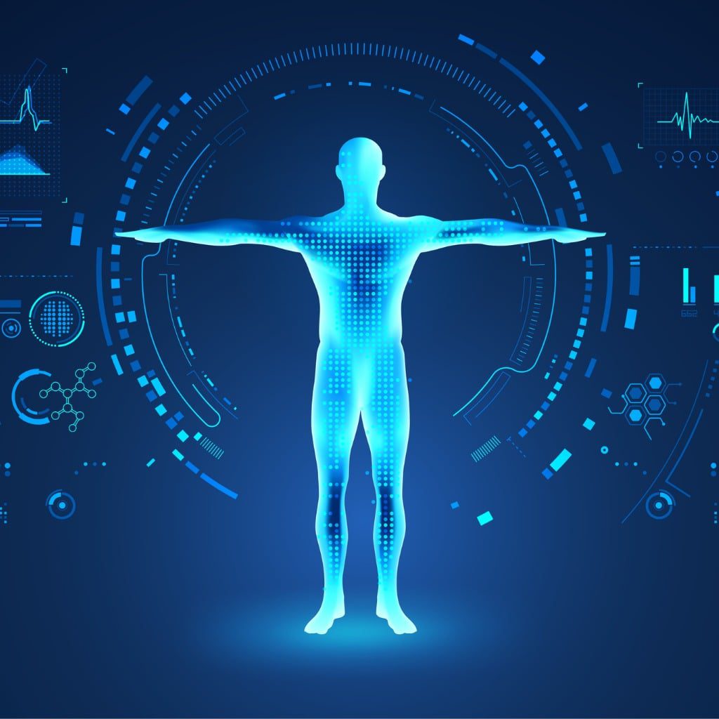 full health screening graphic of a human